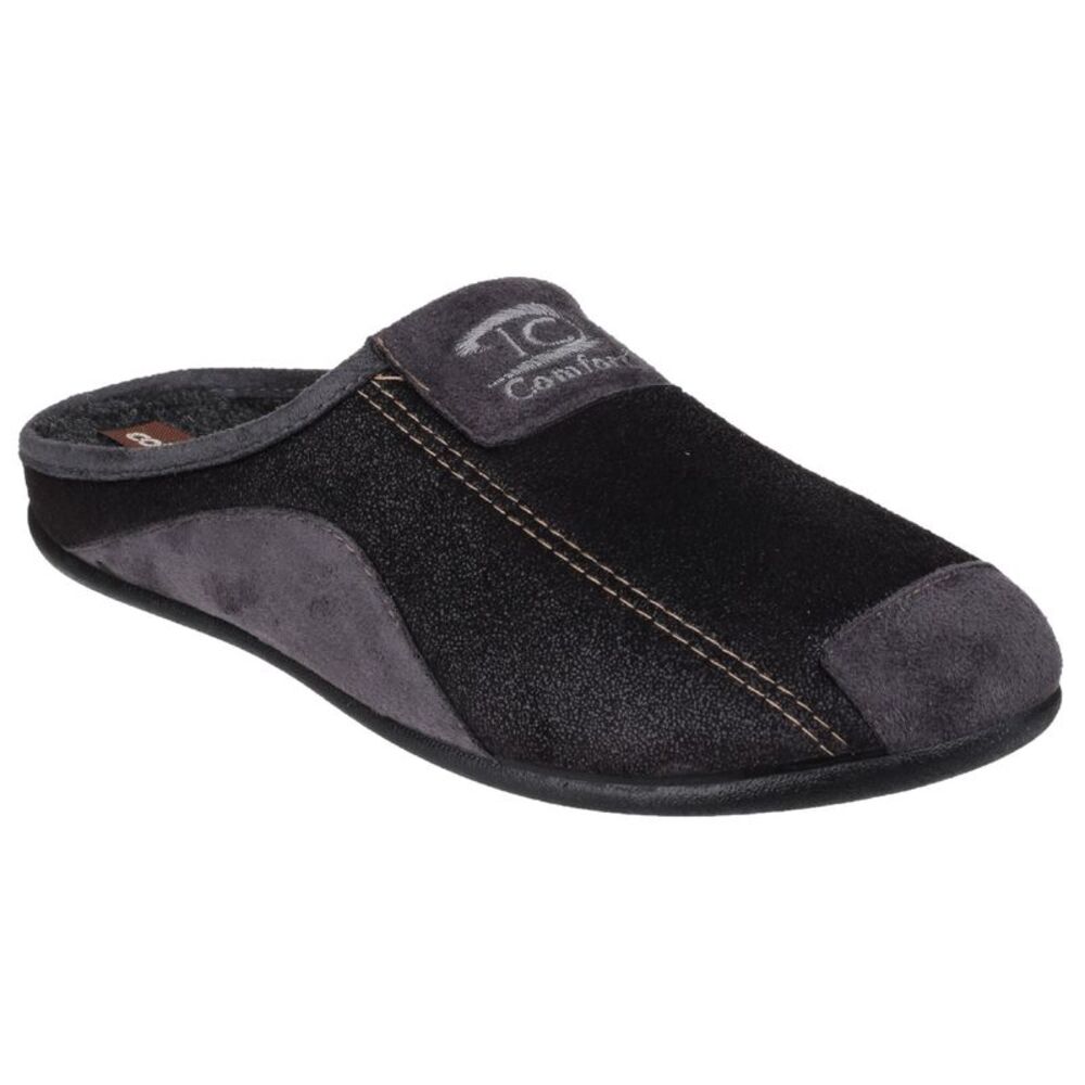Cotswold Mens Westwell Slip On Mule Slippers / Black